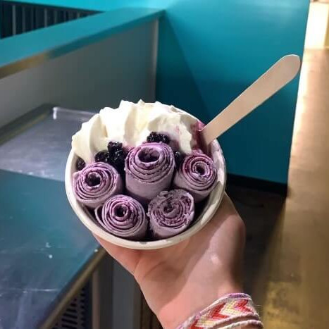 Barenaked Blueberries rolled ice cream