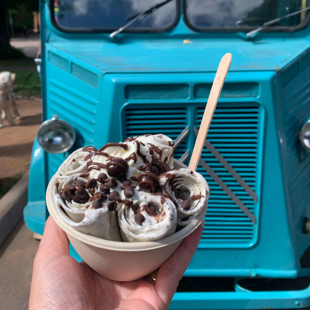 Nancy's Morning Coffee rolled ice cream