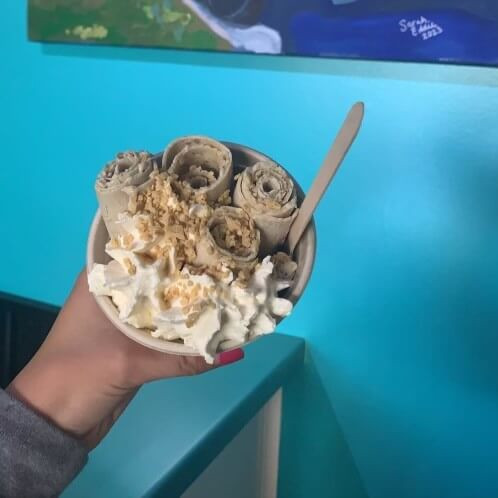 Nutty Canadian rolled ice cream