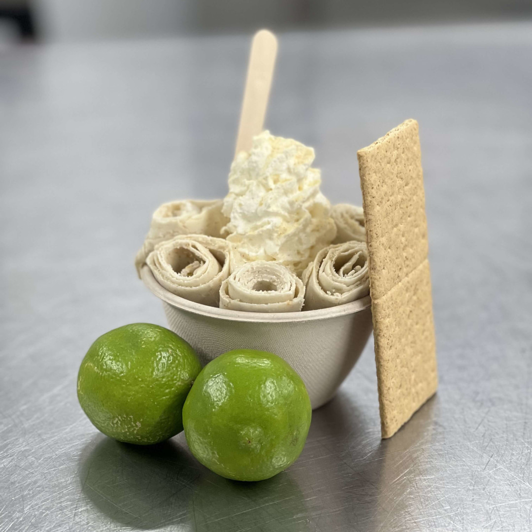 Whose Lime is it Anyway rolled ice cream